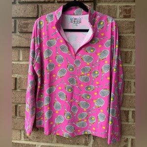 NWT Ibkul Women's Venus Long Sleeve Mock Neck SPF 50 Hot Pink Size XL